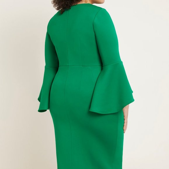 Eloquii Flare Sleeve Scuba Dress - Picture 2 of 3